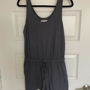 Lou & Grey Signaturesoft Tank Romper- Charcoal Gray